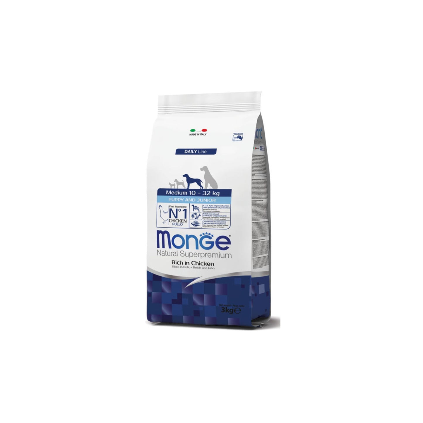 Monge Natural Superpremium Medium Puppy & Junior Ricco in Pollo