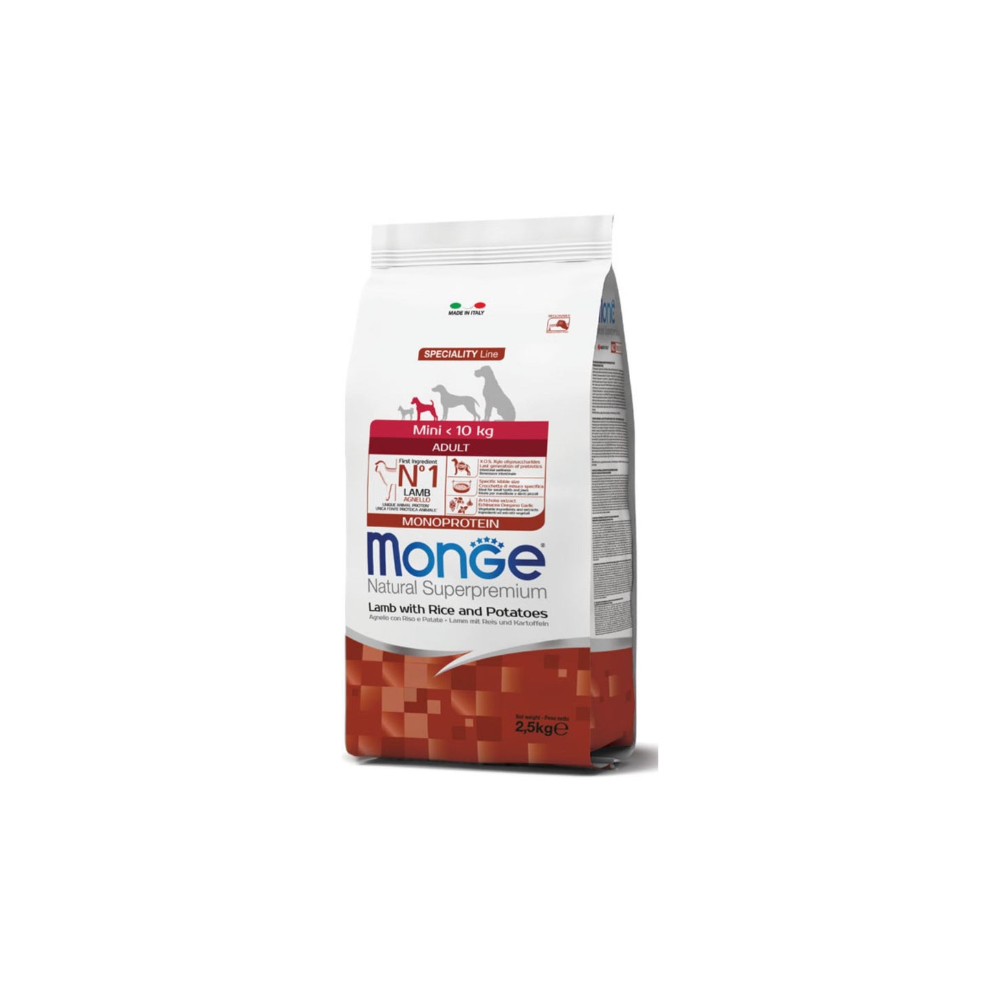 Monge Natural Superpremium Mini Adult Monoprotein Agnello con Riso e Patate