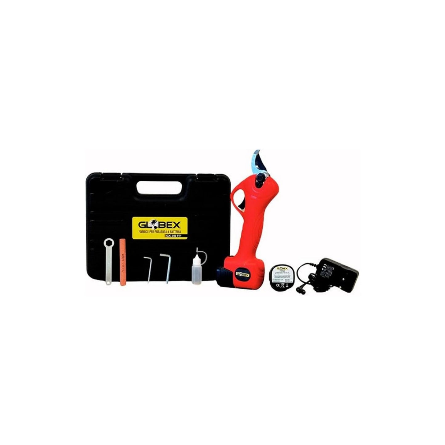 Globex FORBICE PER POTATURA GX 28 FP CON 2 BATTERIE A LITIO 14,4V-2,5AH Taglio max mm. 28