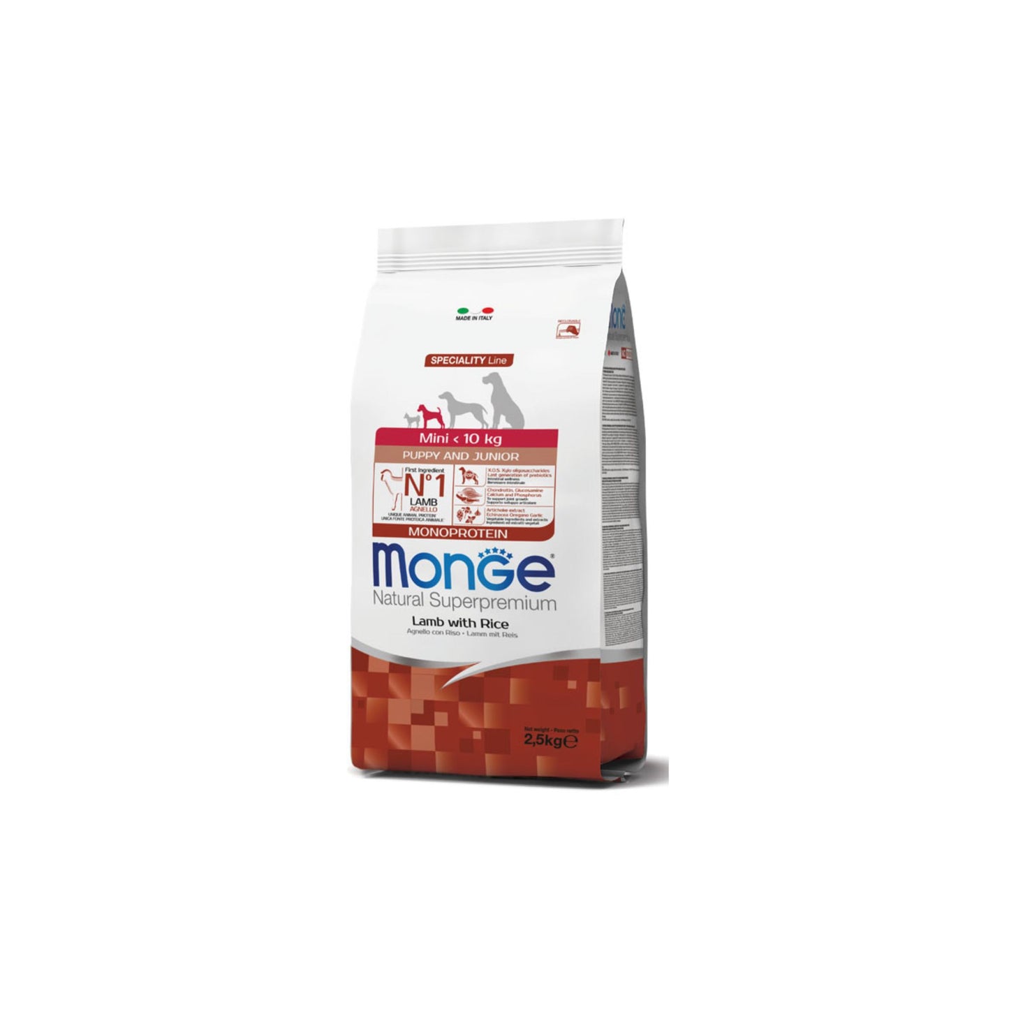 Monge Natural Superpremium Mini Puppy & Junior Monoprotein Agnello con Riso