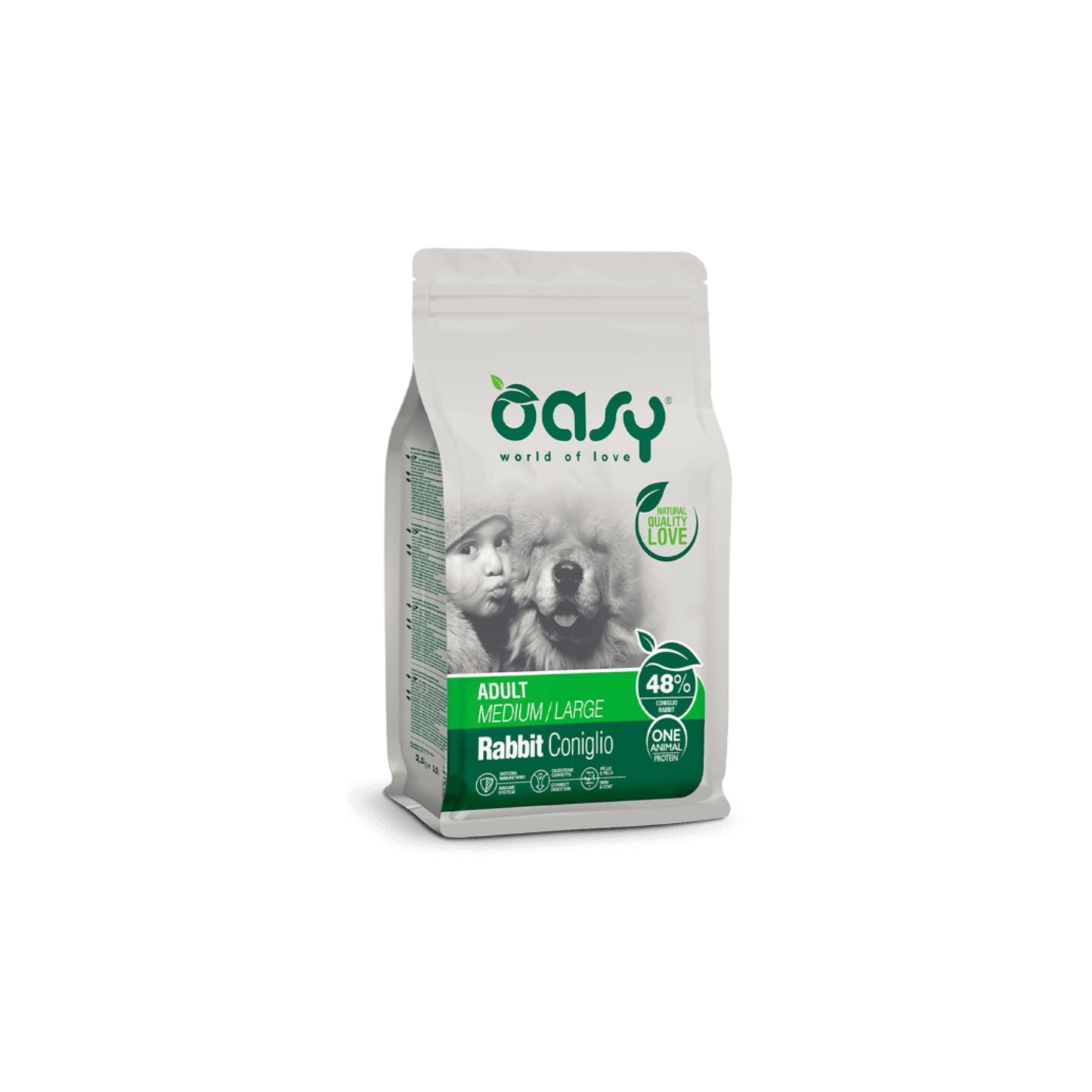 Oasy One Animal Protein Adult Medium/Large Coniglio