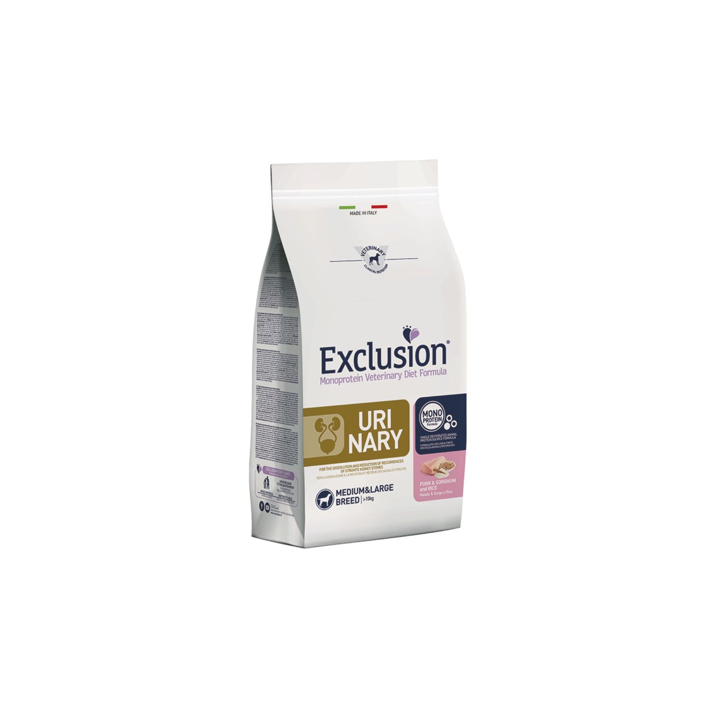 ExclusionI Urinary Maiale Sorgo e Riso Medium&Large Breed
