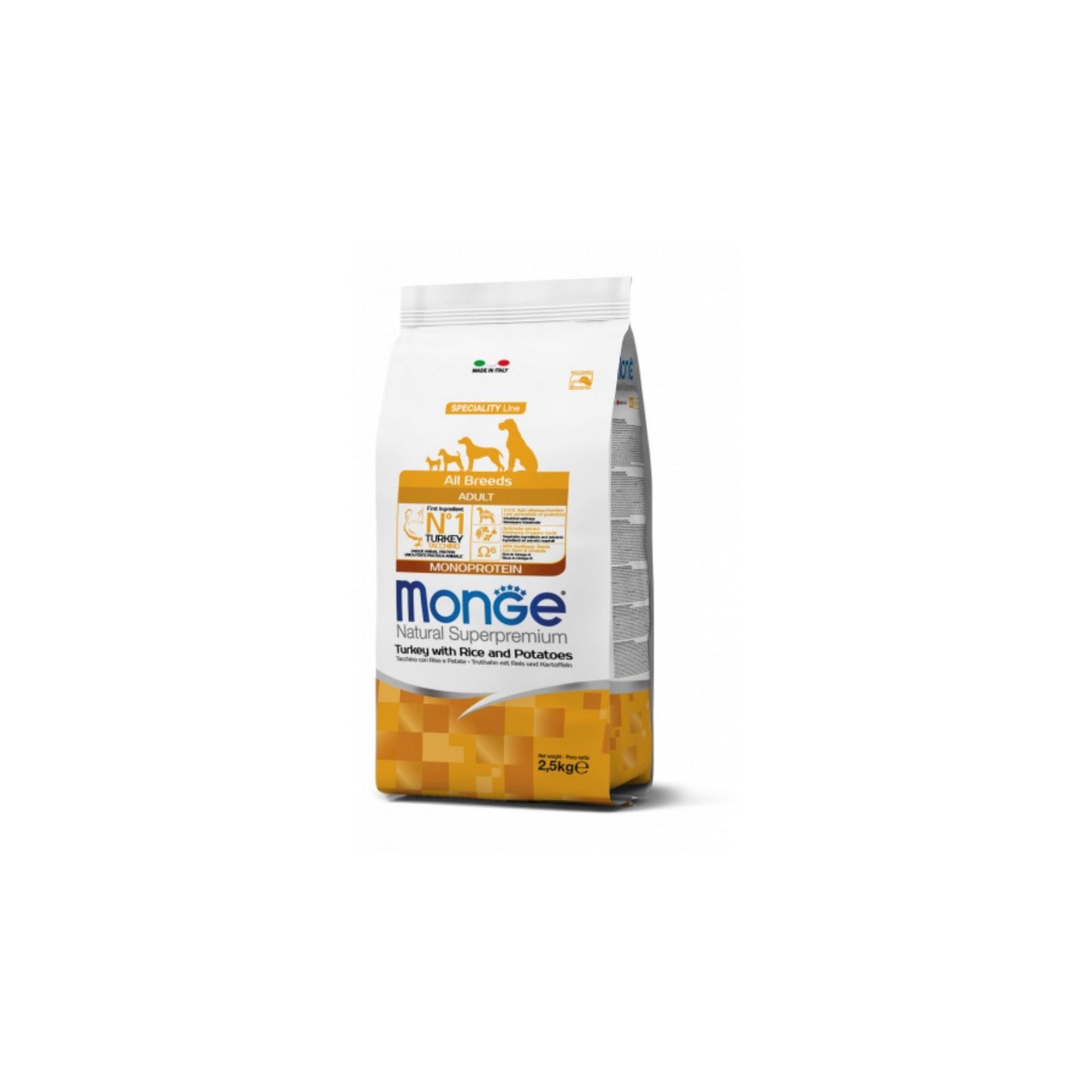 Monge Natural Superpremium All Breeds Adult Monoprotein Tacchino con Riso e Patate