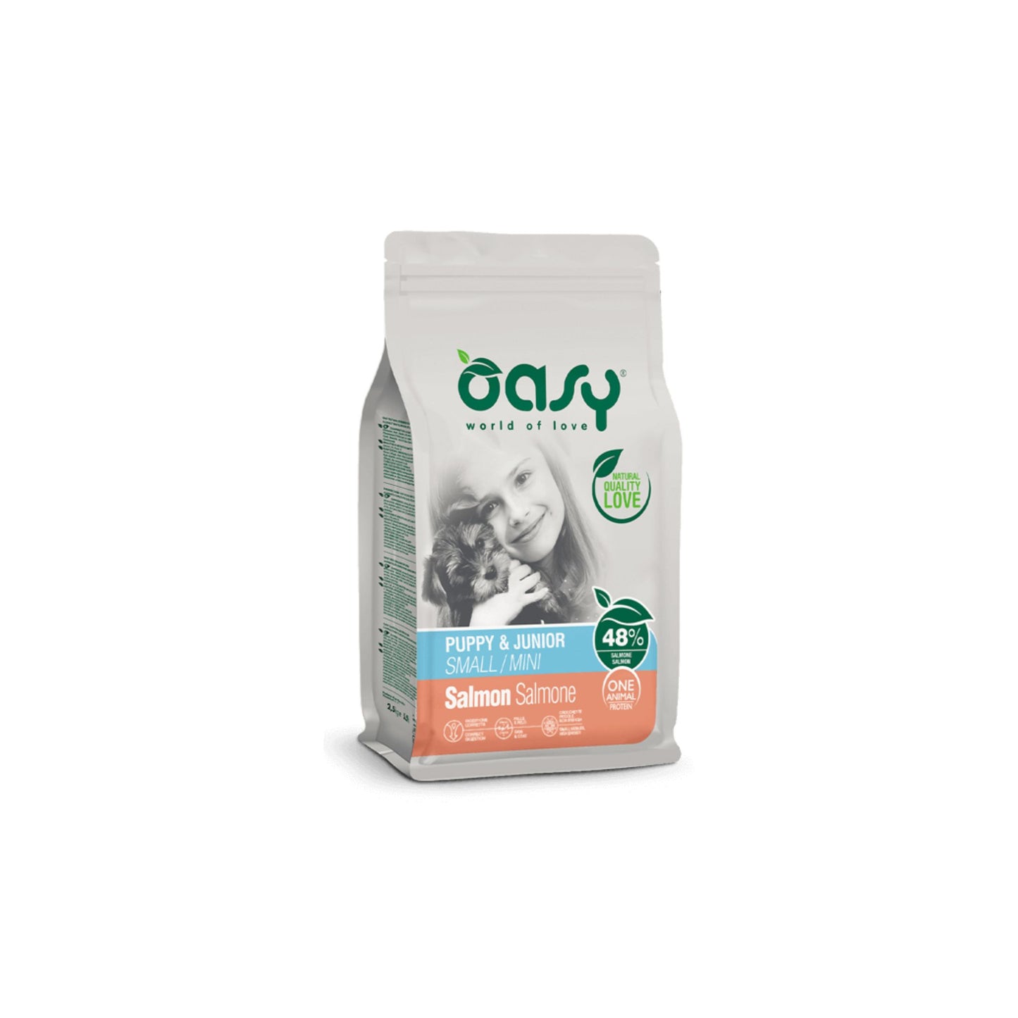 Oasy One Animal Protein Puppy & Junior Small/Mini Salmone