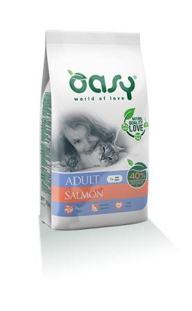 cibo secco gatto, oasy, carne fresca, gatti adulti, salmone 1.5 kg