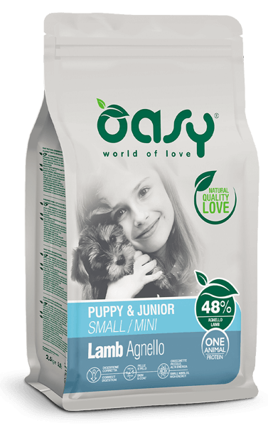 Oasy One Animal Protein Puppy e Junior Mini con Agnello 800 gr