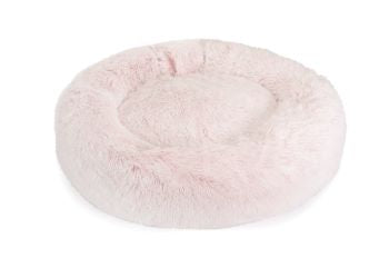 Cuccia a forma di ciambella a pelo lungo e rosa della Camon