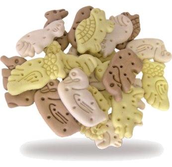 Otto Bisco Animal-Tris sono fragranti e prelibati biscotti per cani con aroma di vaniglia a forma di animaletti, ideali per offrire uno snack goloso e divertente o una gustosa ricompensa a marchio Raggio di Sole.