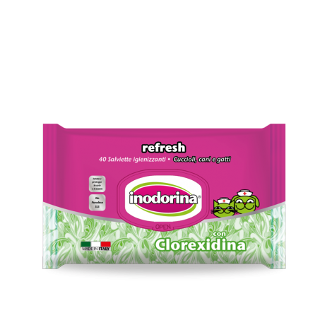 Inodorina 40 SALVIETTE DETERGENTI REFRESH CON CLOREXIDINA