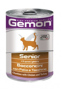 Monge Gemon Cat lattina senior al Pollo e Tacchino 415 gr cibo umido per gatto
