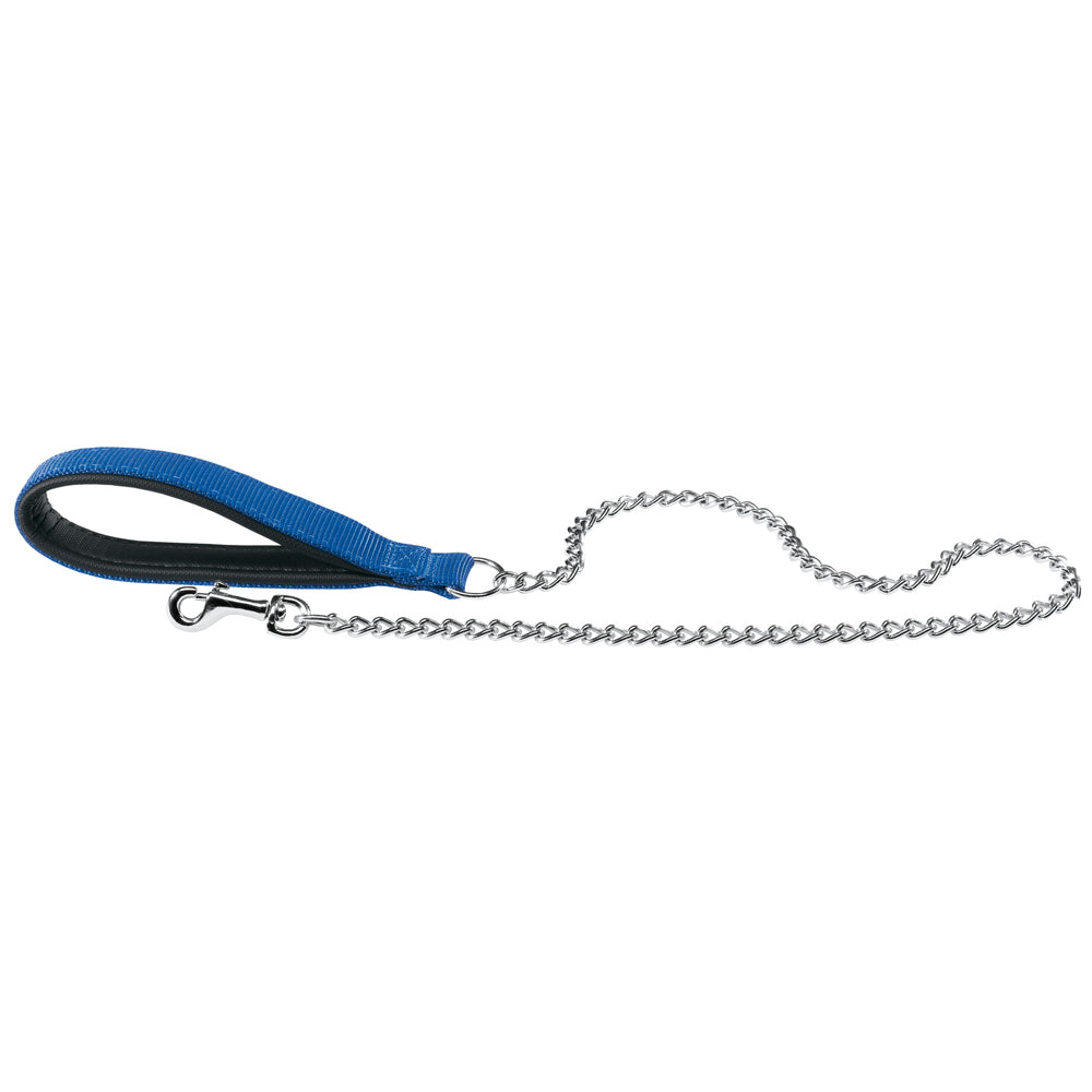 Guinzaglio Per cane con presa sicura e con Catenella in metallo cromato, Ferplast, Rosso, Nero, Blu, Marrone, Beige