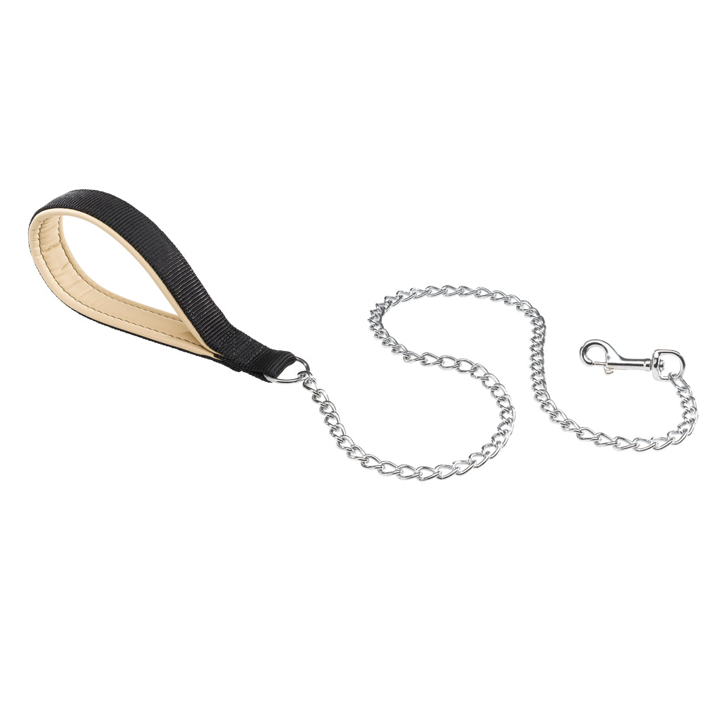 Guinzaglio Per cane con presa sicura e con Catenella in metallo cromato, Ferplast, Rosso, Nero, Blu, Marrone, Beige