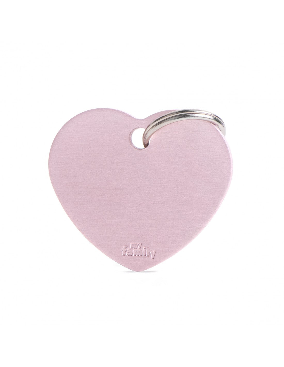 Medaglietta Grande a forma di Cuore Basic Rosa in Alluminio