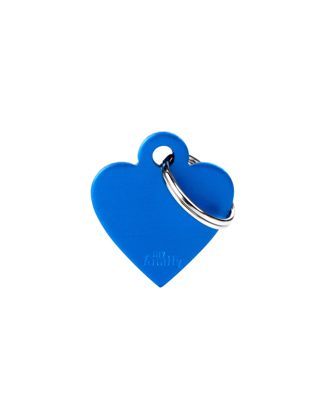 Medaglietta Piccola a forma di Cuore Basic in Alluminio Blu