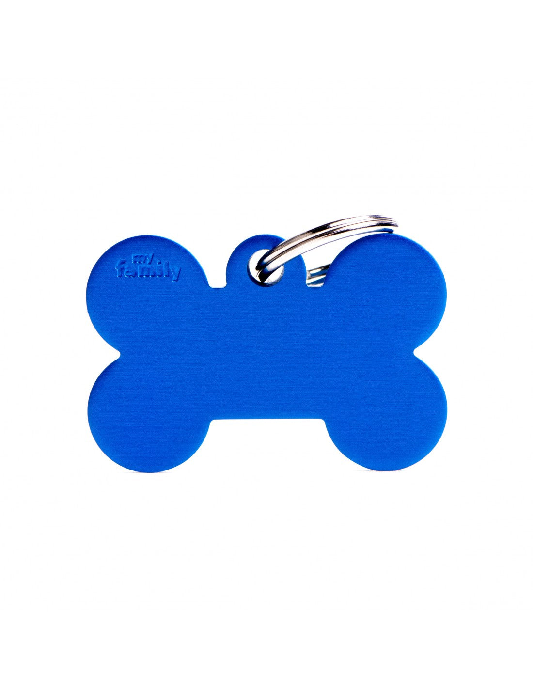 Medaglietta Grande a forma di Osso Basic Blu in Alluminio