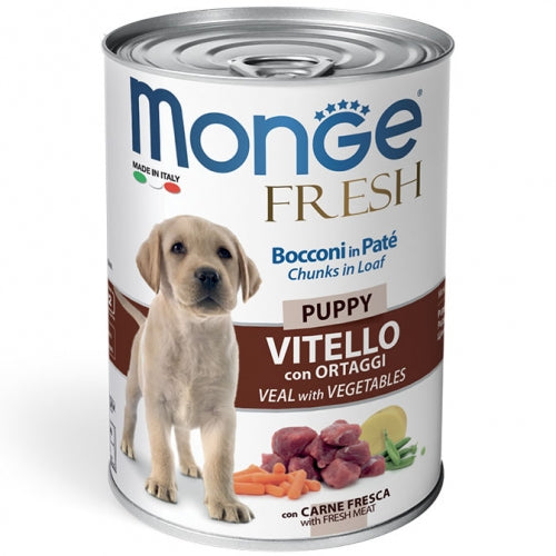 Monge Fresh Bocconcini in Patè 400 g Puppy, Vitello Con Verdure