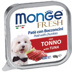 Delizioso paté con un cuore di prelibati bocconcini all'interno. Alimento completo per cani.  Senza coloranti, conservanti e con un basso tenore di zuccheri, è ideale per cani di piccola taglia e come premio per i cani più grandi. Agnello, Anatra, Maiale, Salmone, Manzo, Pollo, Verdure, Tacchino, Merluzzo, Tonno,