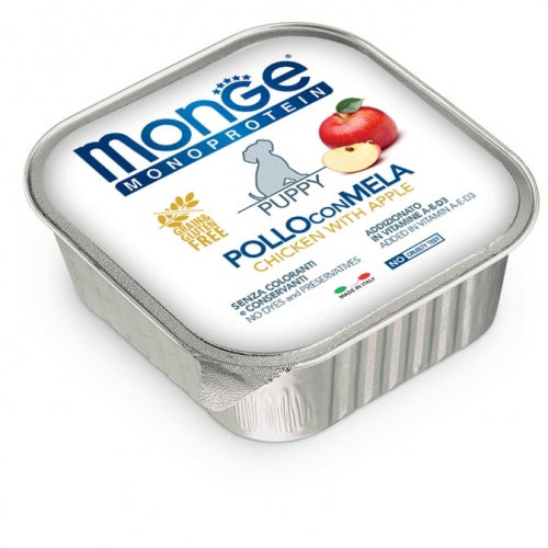 Monge Monoproteina, Vascetta, Cane, Pollo, Agnello, Lamponi, Coniglio, Mela, Anatra, Mirtillo, 150 g