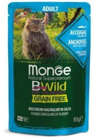 MONGE BWILD GRAIN FREE ACCIUGHE CON ORTAGGI ADULT 85 G BUSTINE