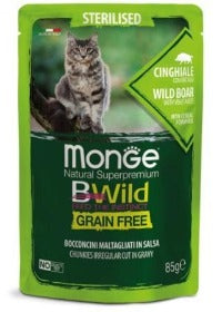 MONGE BWILD GRAIN FREE CINGHIALE CON ORTAGGI STERILISED 85 G BUSTINE