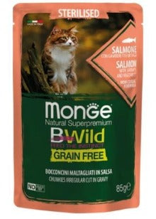MONGE BWILD GRAIN FREE SALMONE CON ORTAGGI ADULT 85 g BUSTINE