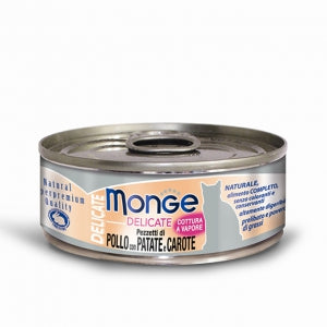 Monge Lattine Natural Delicate Superprium, Tonno, Salmone, Manzo, Pollo, Calamari, Prosciutto 80 gr, Gatto