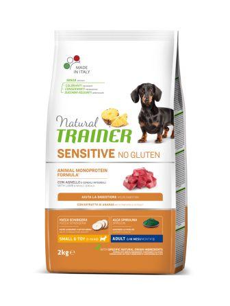 Natural Trainer sensitive no gluten con agnello small e toy 2 kg