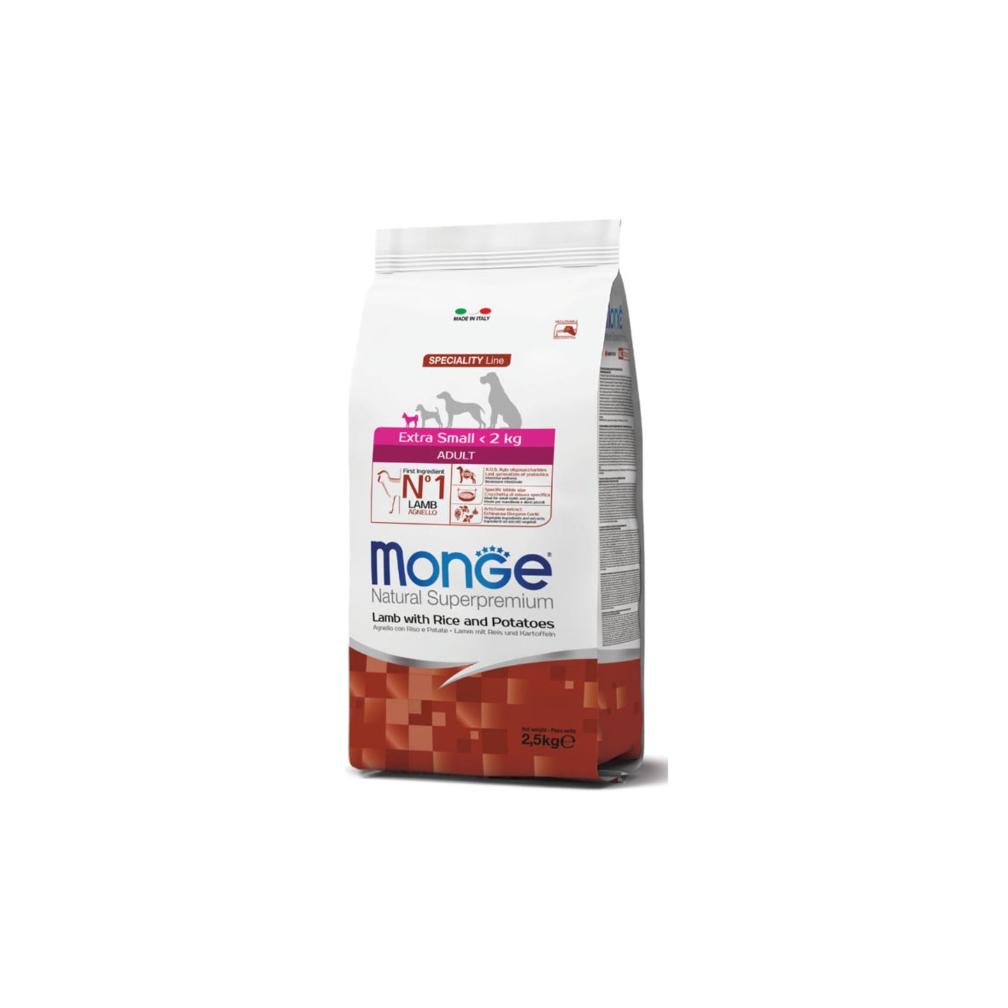 Monge Natural Superpremium Extra Small Adult Agnello con Riso e Patate