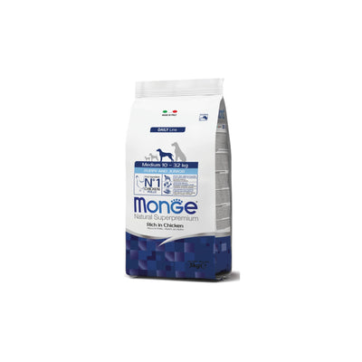 Monge Natural Superpremium Medium Puppy & Junior Ricco in Pollo