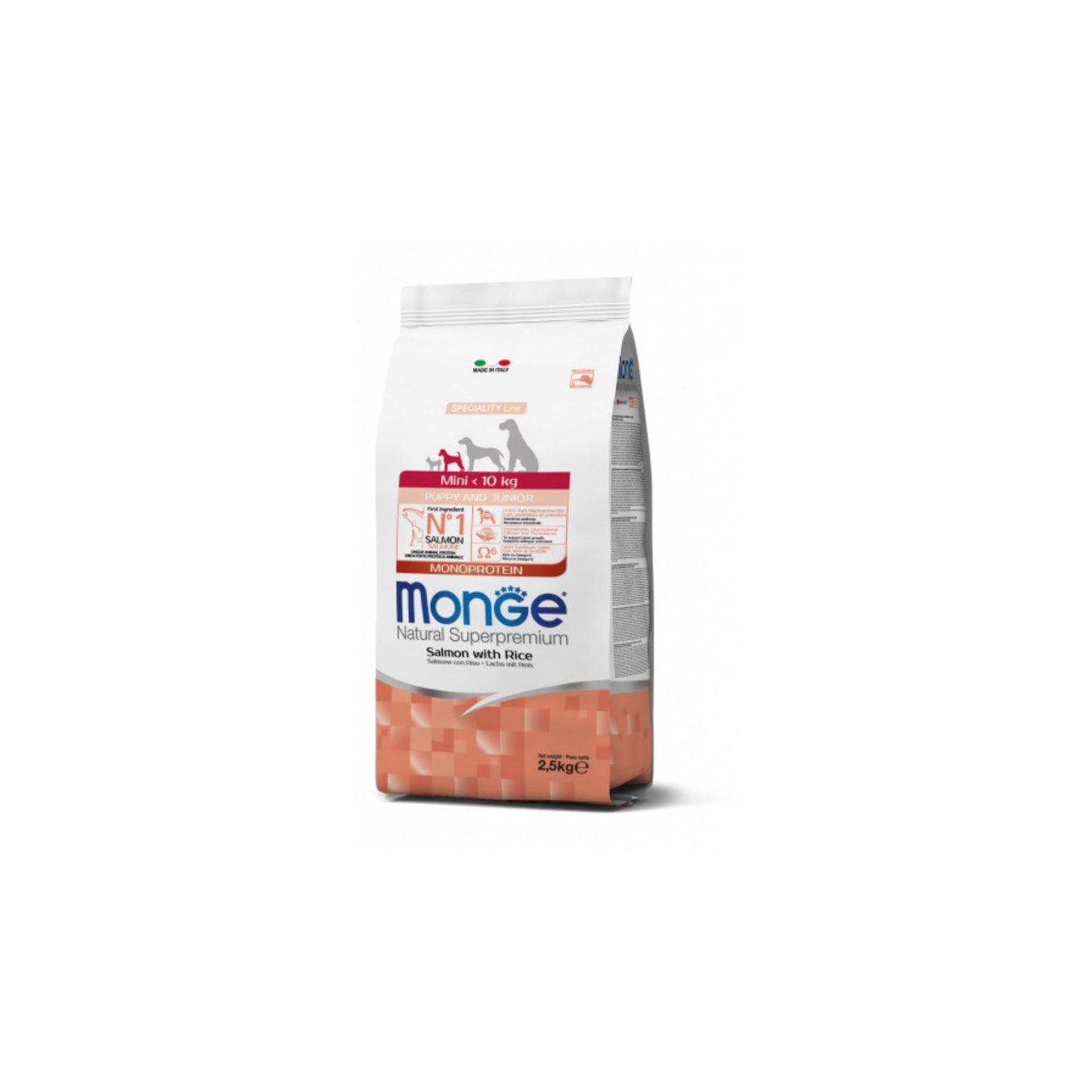 Monge Natural Superpremium Mini Puppy & Junior Monoprotein Salmone con Riso