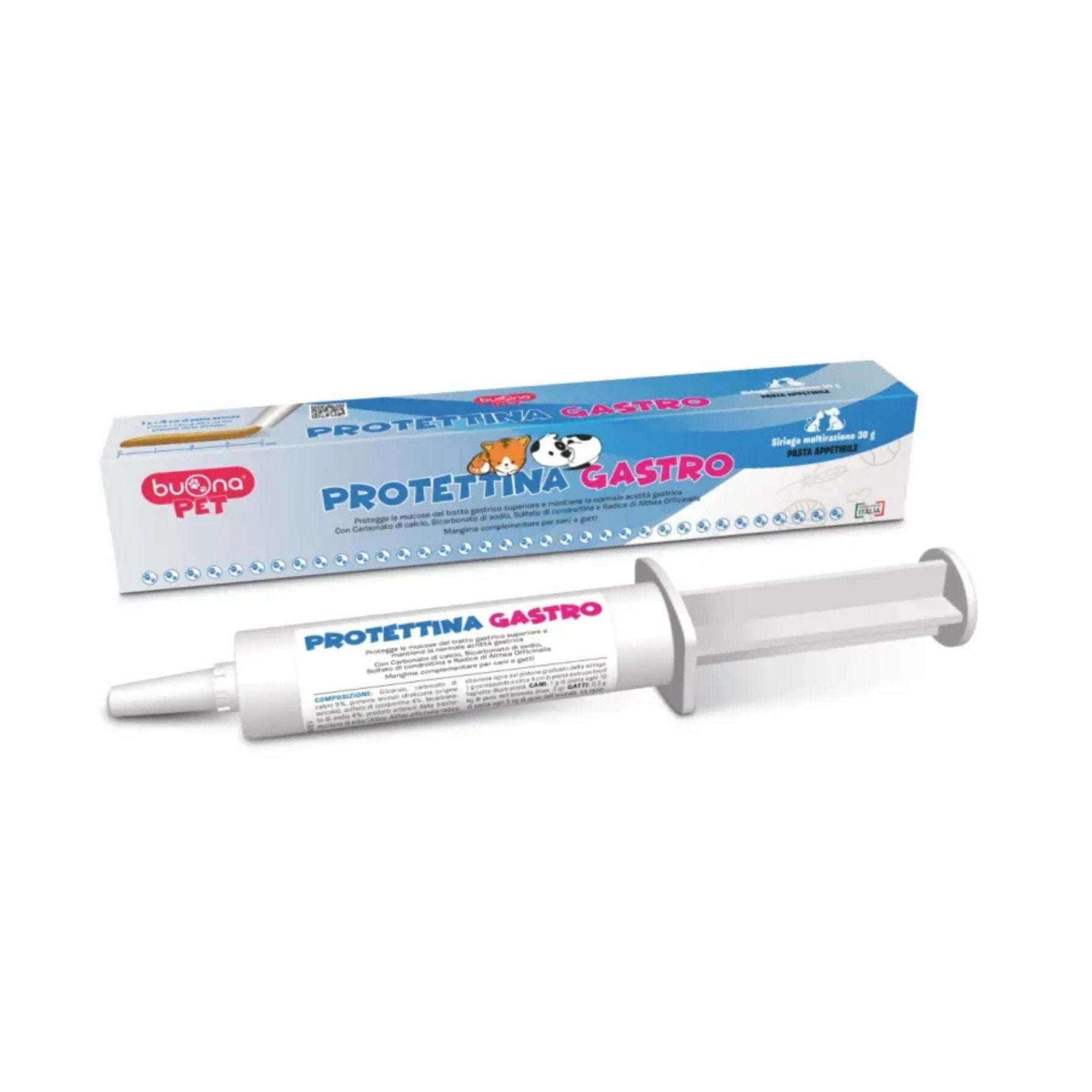 Protettina gastro con siringa multirazione è formulato per alleviare reflusso, vomito, scialorrea, eruttazioni e altri fastidi gastrointestinali, sia da cause primarie che secondarie. 