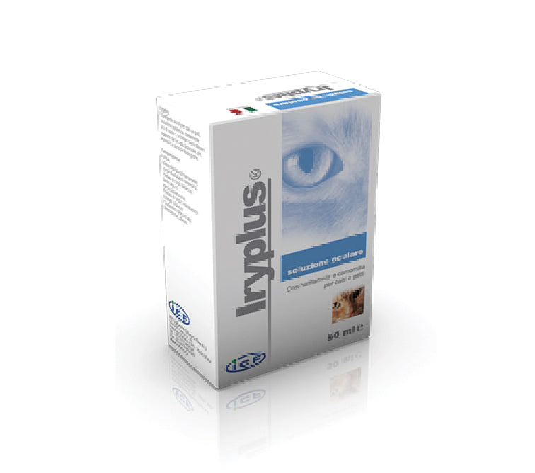 Iryplus è un detergente oculare delicato per cani e gatti, contenente hamamelis e camomilla che aiutano a rimuovere croste ed eliminare il muco intorno alla zona perioculare senza creare alcun dolore.