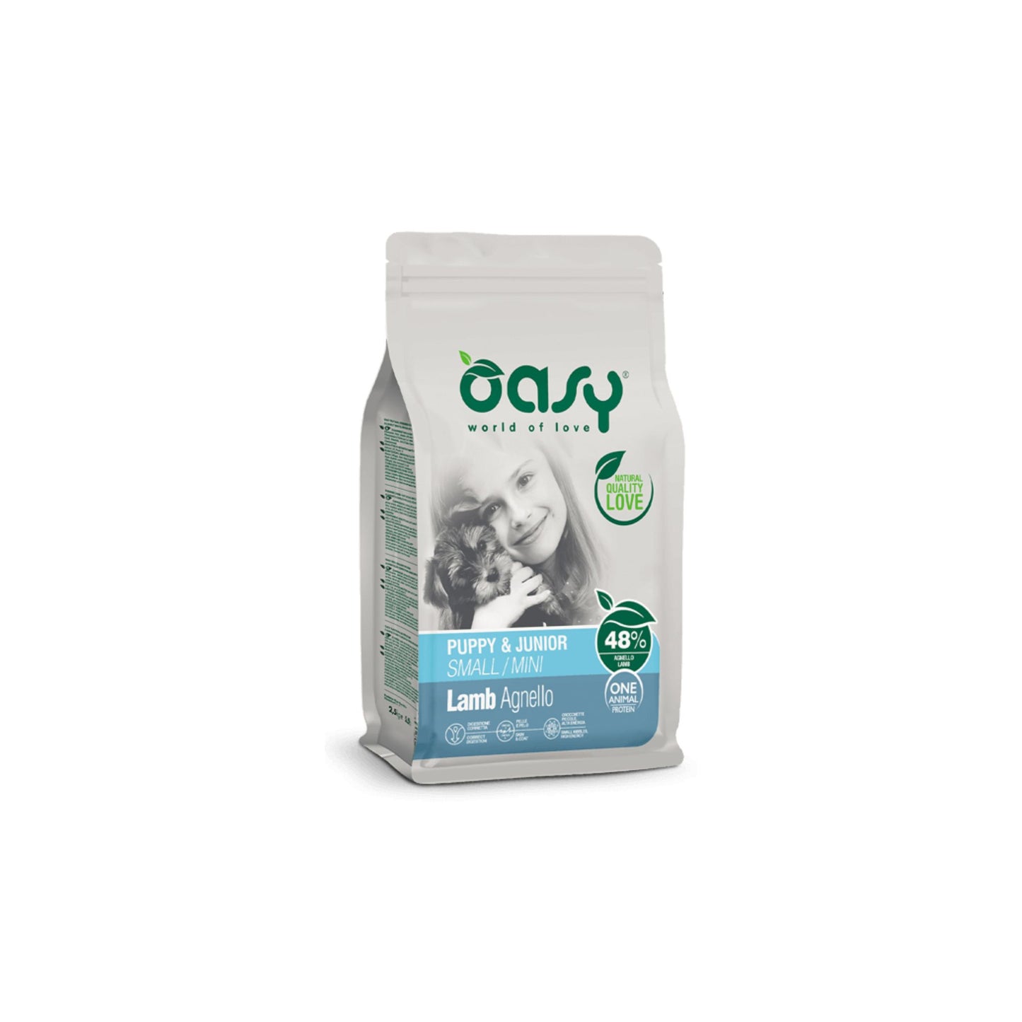 Oasy One Animal Protein Puppy & Junior Small/Mini Agnello