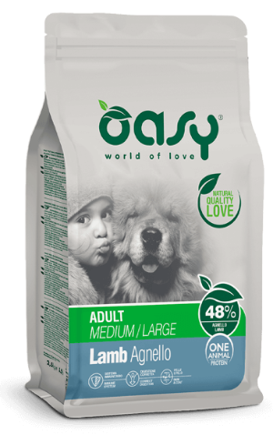 Oasy Dry Dog One Animal Protein- Adult Medium/ Large con Agnello 2,5 kg