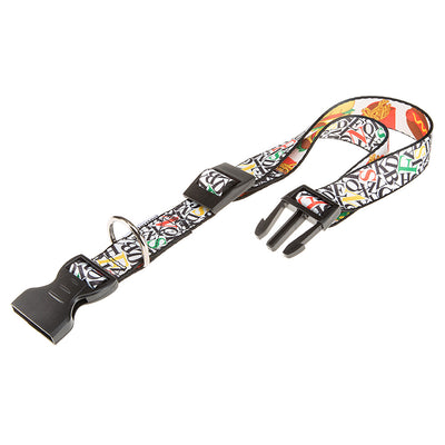 Collare per Cane Arlecchino, piccola taglia, in nylon, resistente con una facile apertura e chiusura inoltre è regolabile.