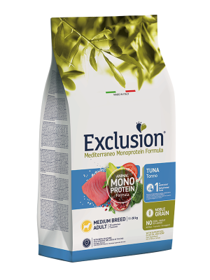 Exclusion Mediterraneo Monoprotein Formula Noble Grain Medium Adult con Tonno 12 Kg