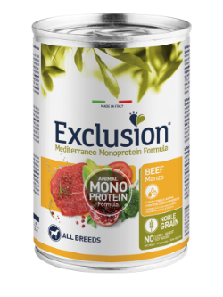 EXCLUSION Mediterraneo Monoproteina Lattina al Manzo 400 gr