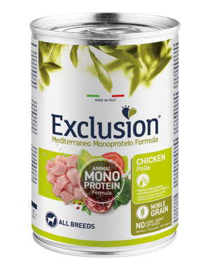 EXCLUSION Mediterraneo Monoproteina Lattina al Pollo 400 gr