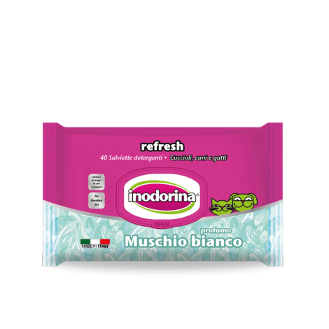 Inodorina 40 SALVIETTE DETERGENTI REFRESH CON MUSCHIO BIANCO