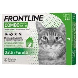 Frontline Combo Spot On per Gatto, Gatti e Furetti, elimina Pulci, Zecche e Larve, blocca lo sviluppo delle uova di larve delle Pulci. Miglior Prezzo