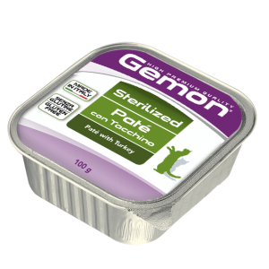 Monge Gemon Gatto Adult Sterilised Patè con Tacchino 100 gr Vaschetta