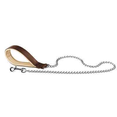 Guinzaglio Per cane con presa sicura e con Catenella in metallo cromato, Ferplast, Rosso, Nero, Blu, Marrone, Beige