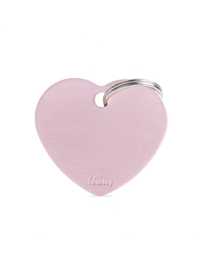 Medaglietta Grande a forma di Cuore Basic Rosa in Alluminio