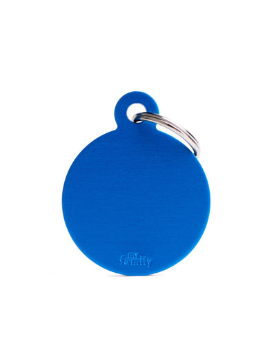 Medaglietta Cerchio Basic Grande in Alluminio Blu