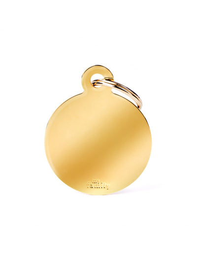 Medaglietta Cerchio Basic Grande in Ottone Dorato