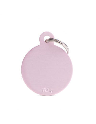 Medaglietta Cerchio Basic Grande in Alluminio Rosa