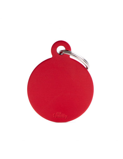 Medaglietta Cerchio Basic Grande in Alluminio Rosso