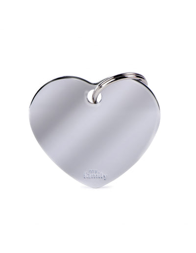 Medaglietta Grande a forma di Cuore Basic in Ottone Cromato