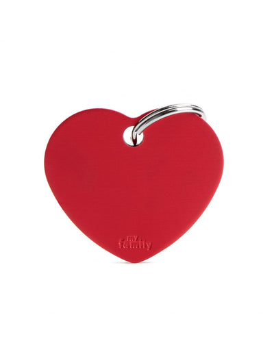 Medaglietta Grande a forma di Cuore Basic Rossa in Alluminio