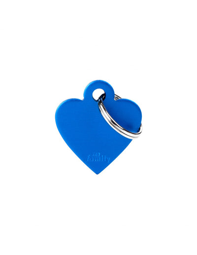 Medaglietta Piccola a forma di Cuore Basic in Alluminio Blu